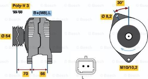 BOSCH 0 986 042 131 - Генератор vvparts.bg