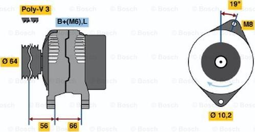 BOSCH 0 986 042 121 - Генератор vvparts.bg