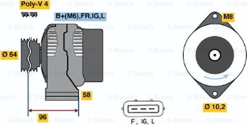 BOSCH 0 986 042 861 - Генератор vvparts.bg