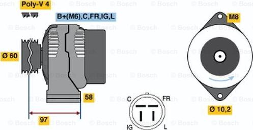 BOSCH 0 986 042 341 - Генератор vvparts.bg