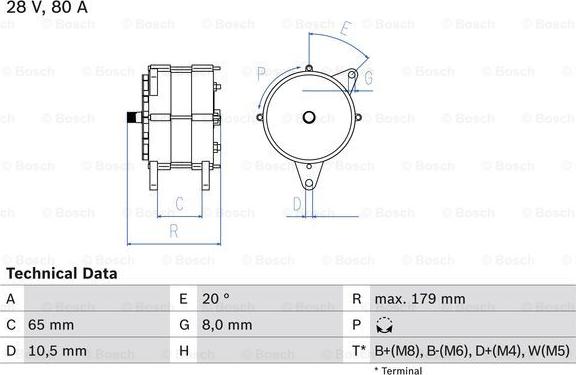 BOSCH 0 986 042 350 - Генератор vvparts.bg