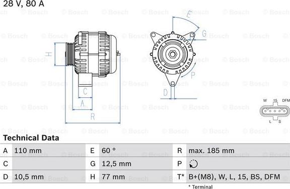 BOSCH 0 986 042 360 - Генератор vvparts.bg