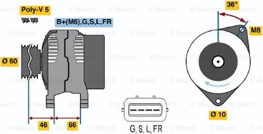 BOSCH 0 986 042 301 - Генератор vvparts.bg