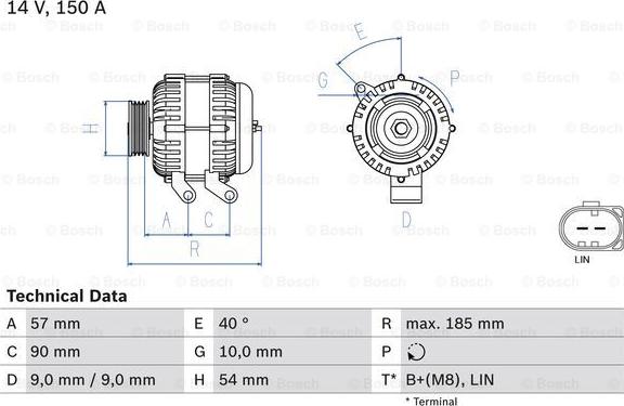 BOSCH 0 986 047 930 - Генератор vvparts.bg