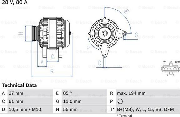 BOSCH 0 986 047 410 - Генератор vvparts.bg