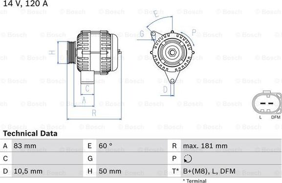 BOSCH 0 986 047 540 - Генератор vvparts.bg