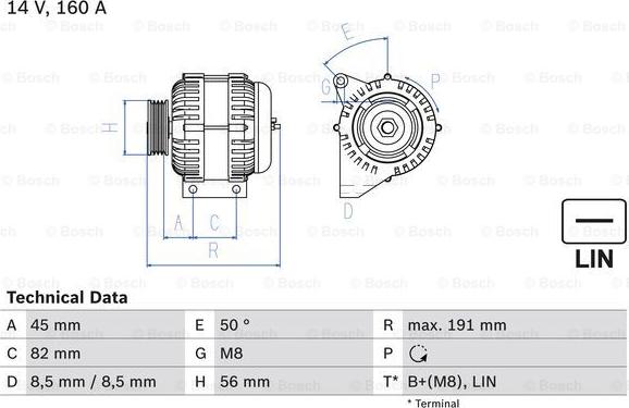 BOSCH 0 986 047 500 - Генератор vvparts.bg