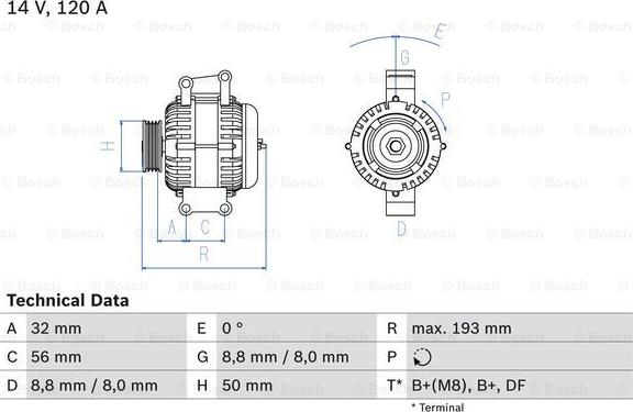 BOSCH 0 986 047 660 - Генератор vvparts.bg