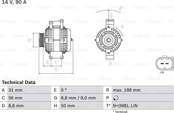 BOSCH 0 986 047 840 - Генератор vvparts.bg