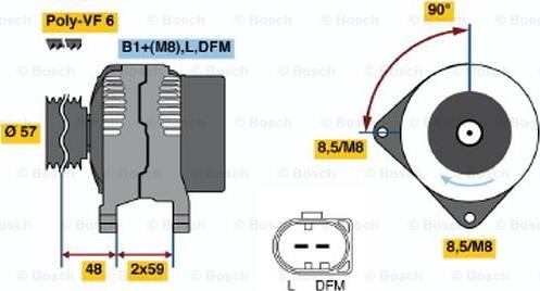 BOSCH 0 986 047 350 - Генератор vvparts.bg