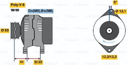 BOSCH 0 986 047 781 - Генератор vvparts.bg