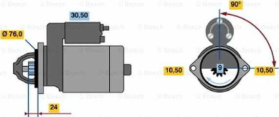 BOSCH 0 986 019 900 - Стартер vvparts.bg