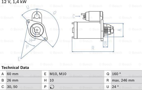 BOSCH 0 986 019 500 - Стартер vvparts.bg