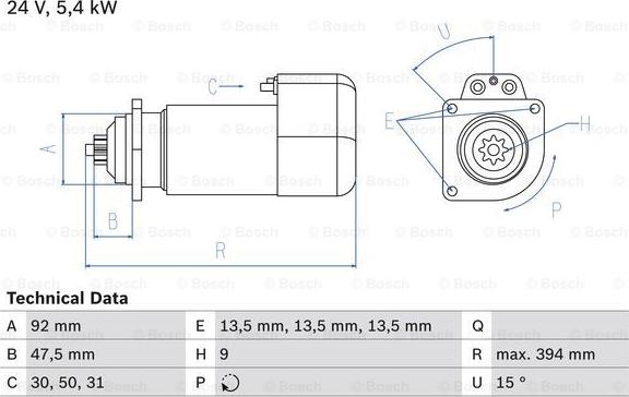 BOSCH 0 986 019 000 - Стартер vvparts.bg