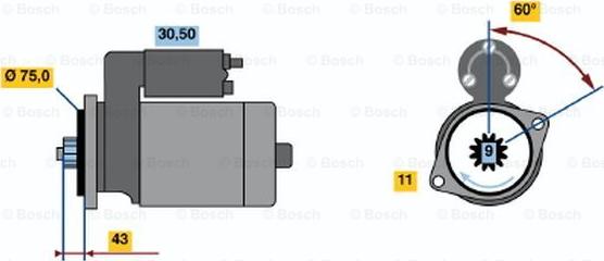 BOSCH 0 986 019 071 - Стартер vvparts.bg