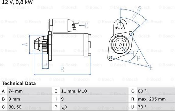 BOSCH 0 986 019 141 - Стартер vvparts.bg