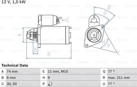 BOSCH 0 986 019 151 - Стартер vvparts.bg