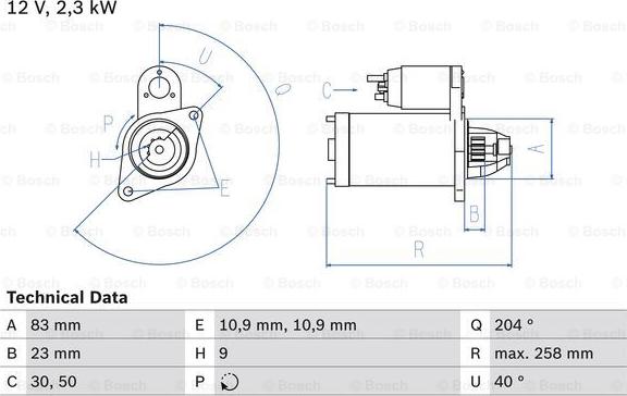 BOSCH 0 986 019 820 - Стартер vvparts.bg