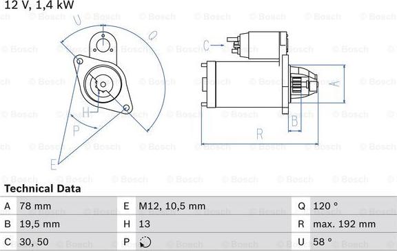 BOSCH 0 986 019 361 - Стартер vvparts.bg