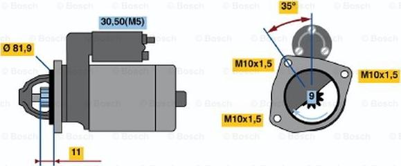 BOSCH 0 986 019 220 - Стартер vvparts.bg