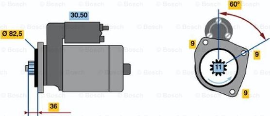 BOSCH 0 986 014 950 - Стартер vvparts.bg