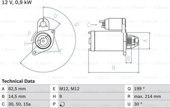 BOSCH 0 986 014 630 - Стартер vvparts.bg