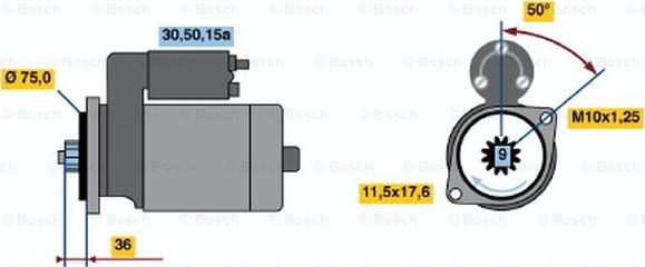 BOSCH 0 986 014 041 - Стартер vvparts.bg