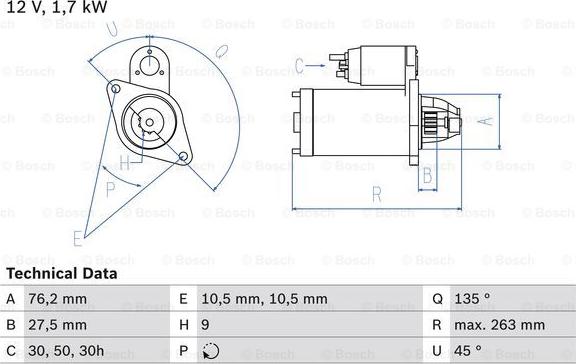 BOSCH 0 986 014 890 - Стартер vvparts.bg