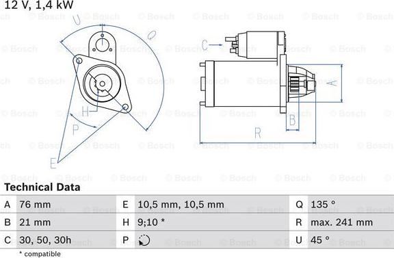 BOSCH 0 986 014 840 - Стартер vvparts.bg