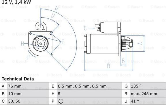 BOSCH 0 986 015 600 - Стартер vvparts.bg