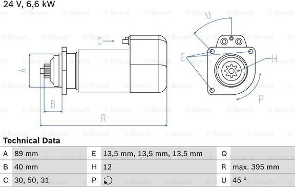 BOSCH 0 986 015 670 - Стартер vvparts.bg