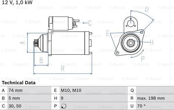 BOSCH 0 986 015 001 - Стартер vvparts.bg