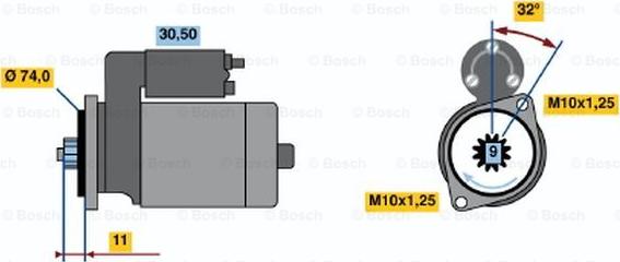 BOSCH 0 986 015 351 - Стартер vvparts.bg