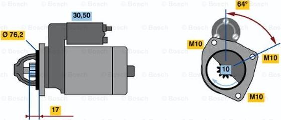 BOSCH 0 986 015 260 - Стартер vvparts.bg