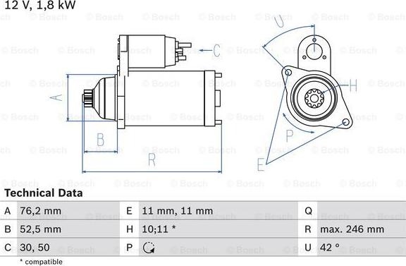 BOSCH 0 986 016 980 - Стартер vvparts.bg