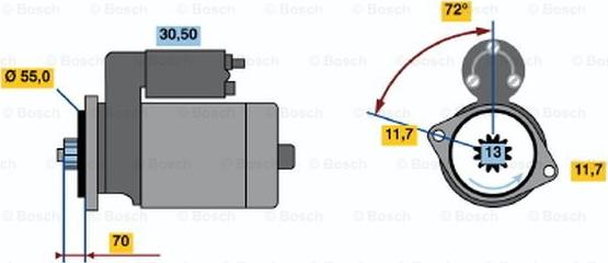 BOSCH 0 986 016 511 - Стартер vvparts.bg