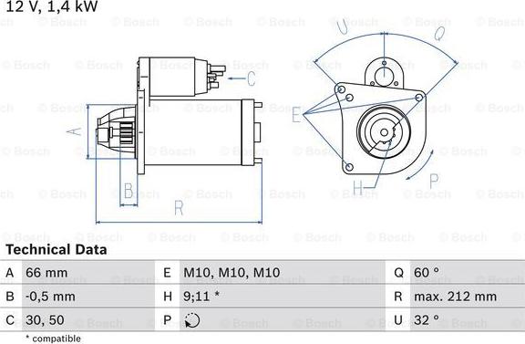 BOSCH 0 986 016 570 - Стартер vvparts.bg