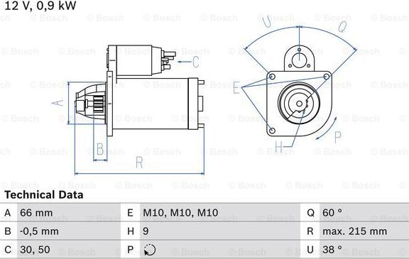 BOSCH 0 986 016 600 - Стартер vvparts.bg