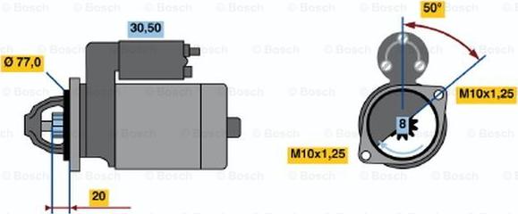 BOSCH 0 986 016 001 - Стартер vvparts.bg