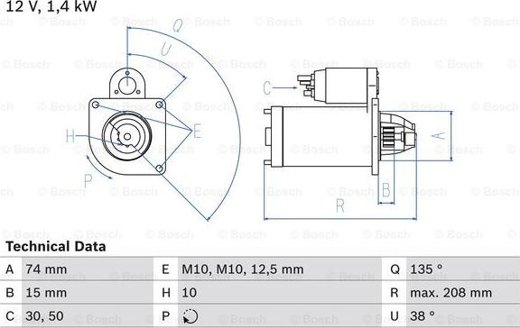 BOSCH 0 986 016 011 - Стартер vvparts.bg