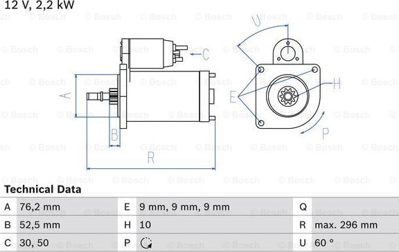 BOSCH 0 986 016 340 - Стартер vvparts.bg