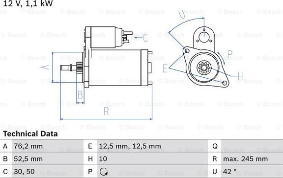 BOSCH 0 986 016 300 - Стартер vvparts.bg