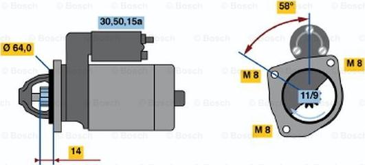 BOSCH 0 986 010 450 - Стартер vvparts.bg