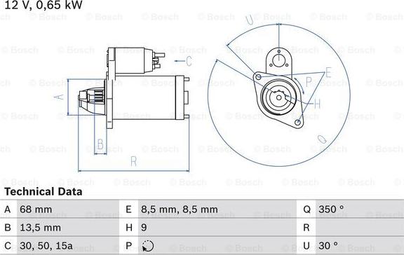 BOSCH 0 986 010 040 - Стартер vvparts.bg