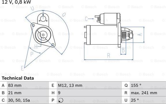 BOSCH 0 986 010 110 - Стартер vvparts.bg