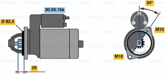 BOSCH 0 986 010 890 - Стартер vvparts.bg