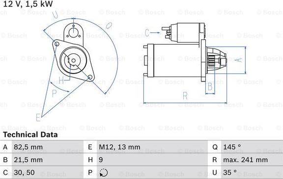 BOSCH 0 986 010 850 - Стартер vvparts.bg