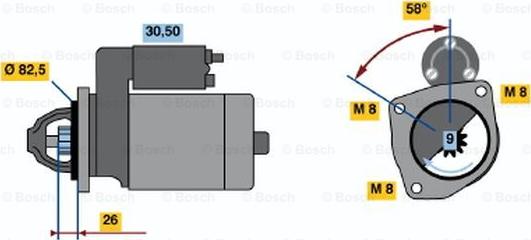 BOSCH 0 986 010 880 - Стартер vvparts.bg