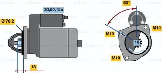 BOSCH 0 986 010 300 - Стартер vvparts.bg