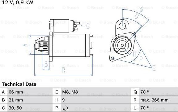 BOSCH 0 986 010 200 - Стартер vvparts.bg